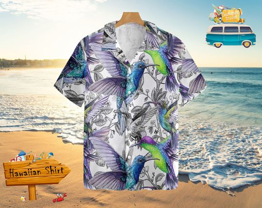 Discover Vintage Hummingbirds Hawaiian Shirt