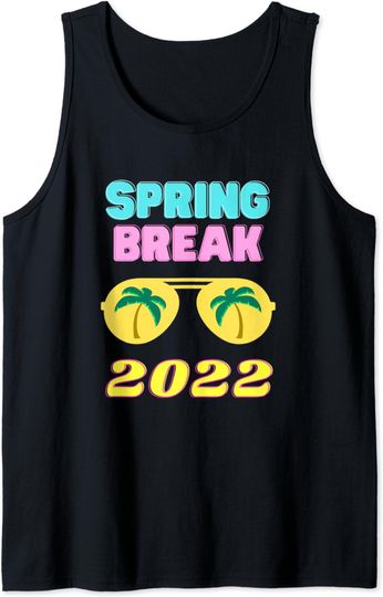 Discover Spring Break 2022 Sunglasses Palm Trees Cool Neon Tank Top