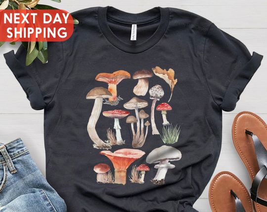 Discover Vintage Illustration Mushroom Decor Art Shirt