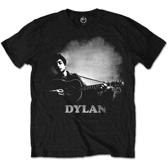Discover Bob Dylan Unisex Tee: Guitar & Logo