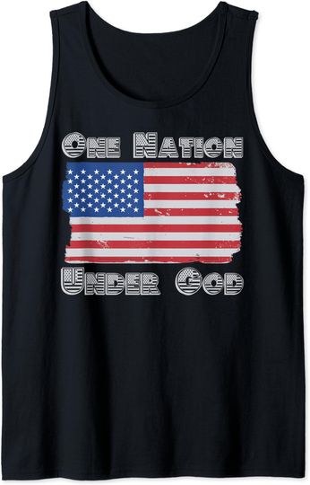 Discover Military, Veterans, Patriotic Americans One Nation Under God Tank Top
