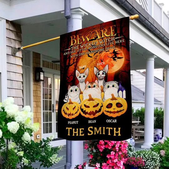 Discover Halloween House Flag