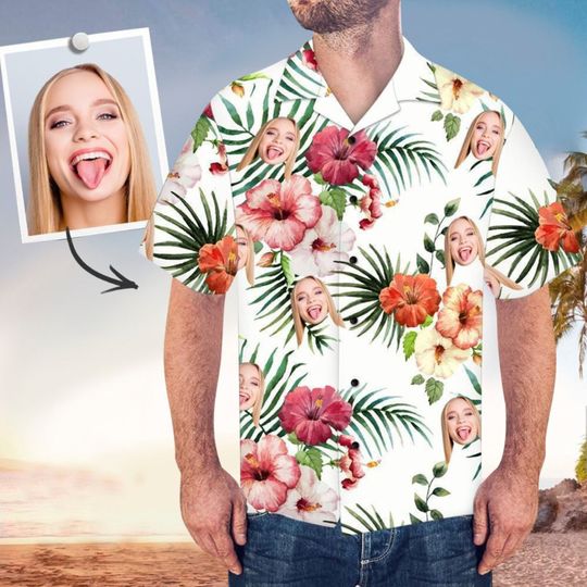 Discover Floral Custom Face Aloha Shirt