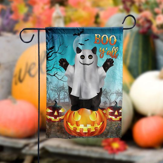 Discover Black Cat Halloween Garden Flags