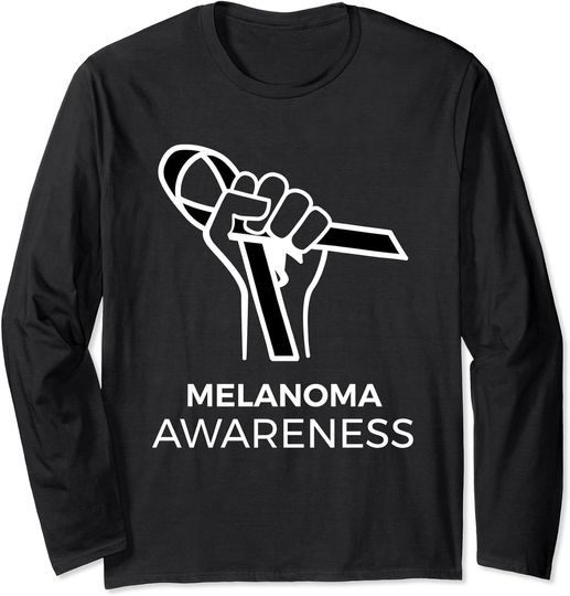 Discover Black Ribbon Melanoma Products Skin Cancer Awareness Month Long Sleeve T-Shirt