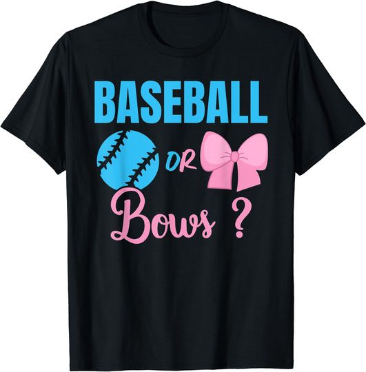 Discover Ethnic Baseball or Bows gender reveal party Idea T-Shirt