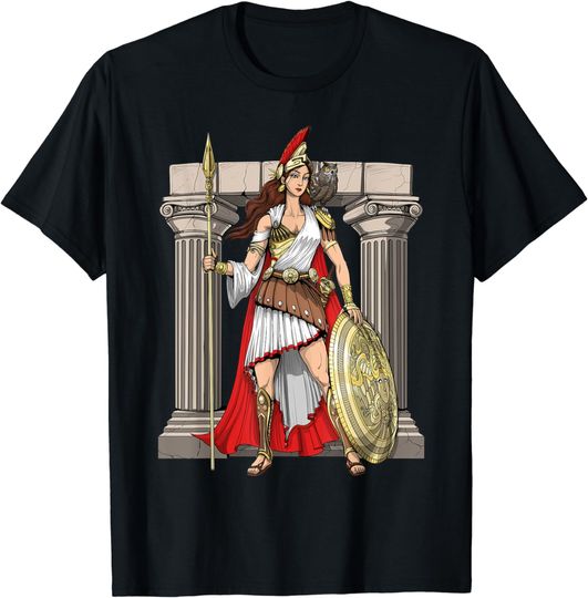 Discover Athena Greek Goddess Of Wisdom Ancient Greece Mythology T-Shirt