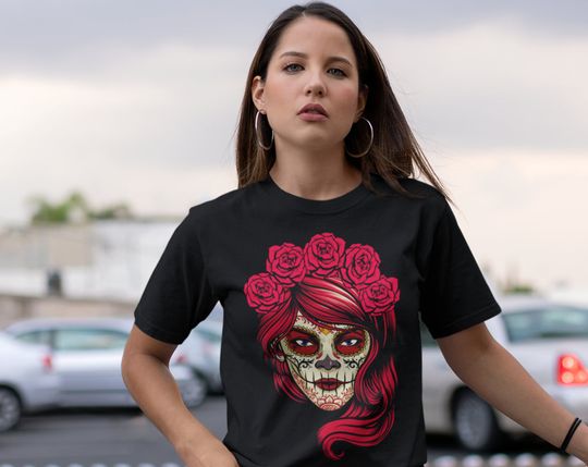 Discover Day of the dead art catrina mexicana latina shirts