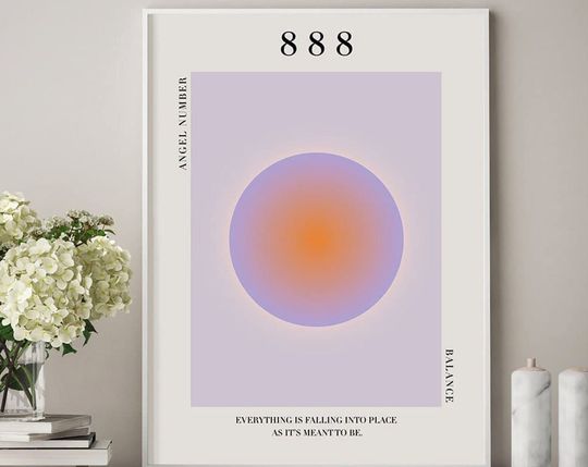 Discover 888 Angel Number Poster No , Angel Number 888 Premium Matte Vertical Posters