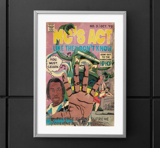 Discover KRS 1 - MCs Act Like They Dont Know - Hip Hop Comics Art Premium Matte Vertical Posters