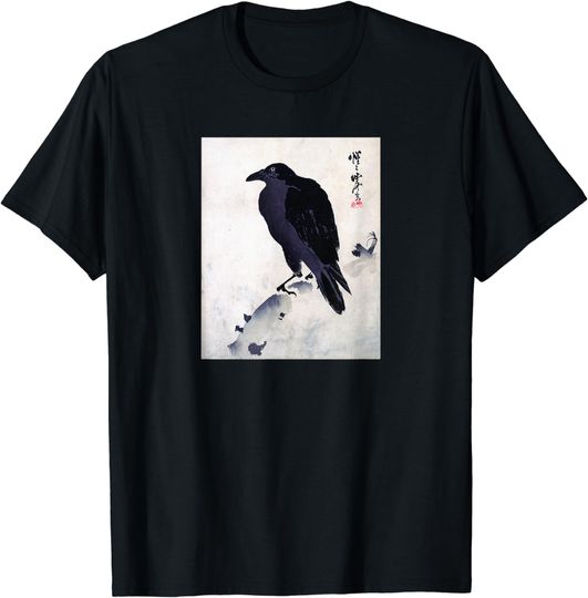 Discover Japanese Art, Japanese Woodblock Art Print Crow Kyosai T-Shirt
