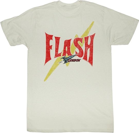 Discover Flash Gordon Flash Bolt White Adult T-Shirt Tee