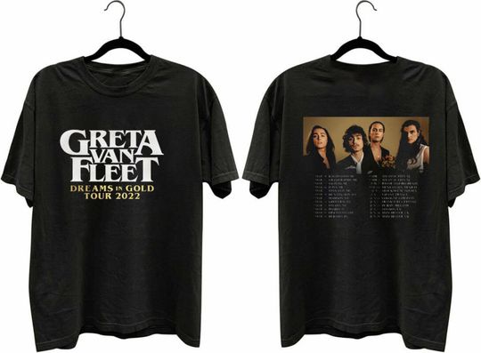 Discover Greta Van Fleet Dreams In Gold Tour 2022 Shirt