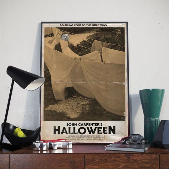 Discover 1978 Halloween Poster, Halloween Death Has Come To This Little Town, Horror Movie Poster, Home Decor