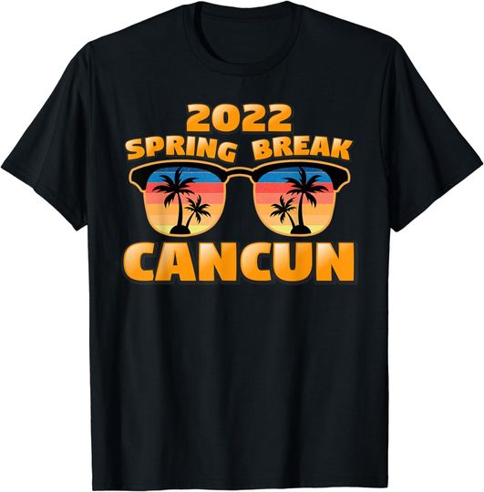 Discover Spring Break Cancun 2022 Vintage Matching Cool Sunglasses T-Shirt