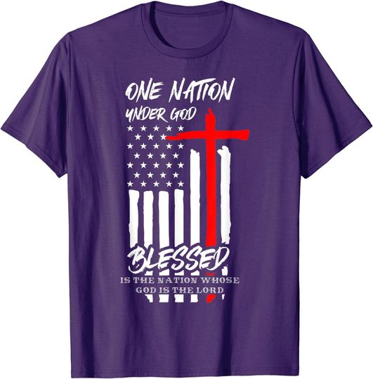 Discover Patriotic Christian Blessed One Nation Under God T-Shirt
