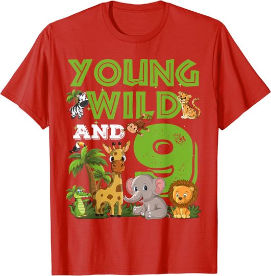 Discover I´m Wild and Nine 9 Birthday 9 year old birthday T-Shirt