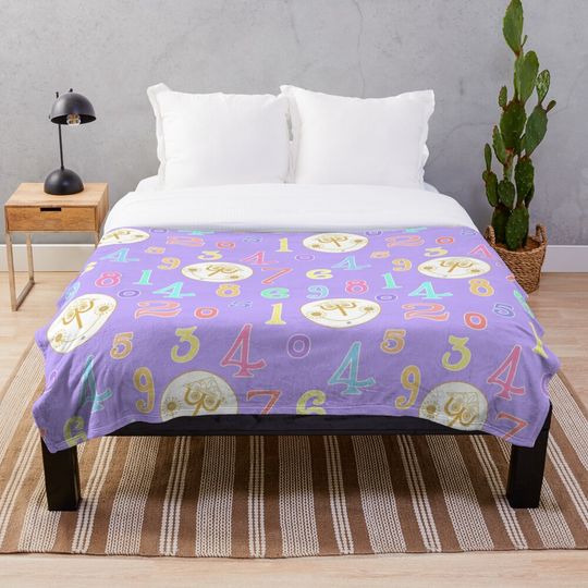 Discover Small World Numbers Purple Throw Blanket