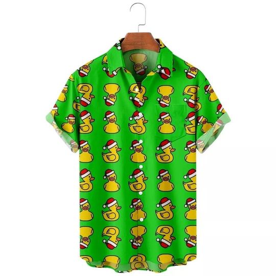 Discover Men's Christmas Rubber Duck Hawaiian Shirt