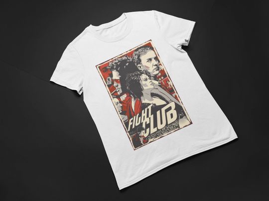 Discover Fight Club 90s Film Vintage Movie Poster Short Sleeved T-Shirt
