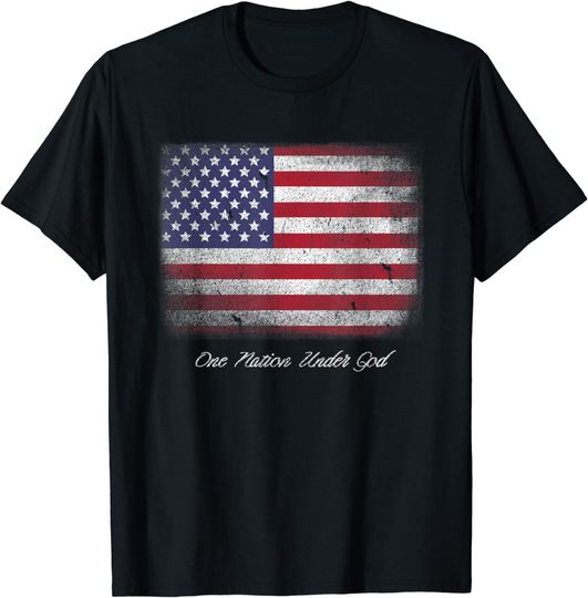 Discover One Nation Under God T-shirt Flag Tee