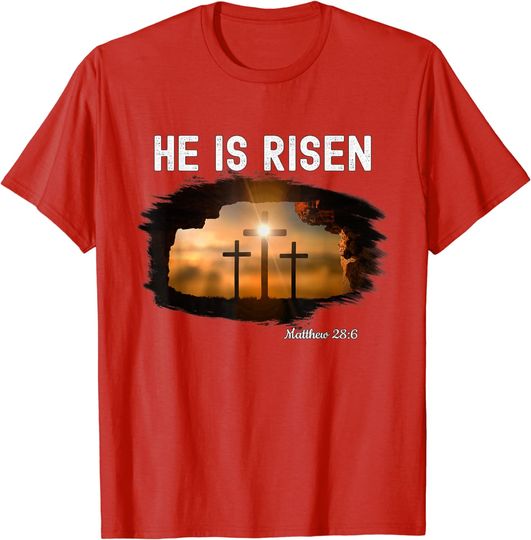 Discover He Is Risen Christian Easter Jesus Matthew 28:6 T-Shirt
