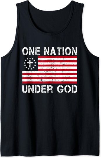 Discover One Nation Under God Flag Tank Top