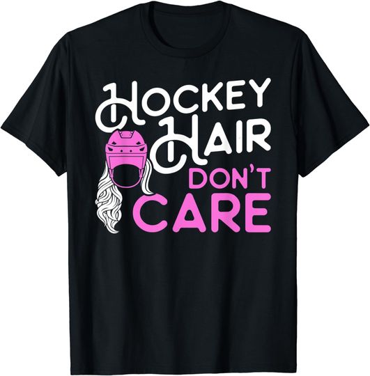 Discover Hockey Hair Don't Care Hockey Shirt for Boys and Girls