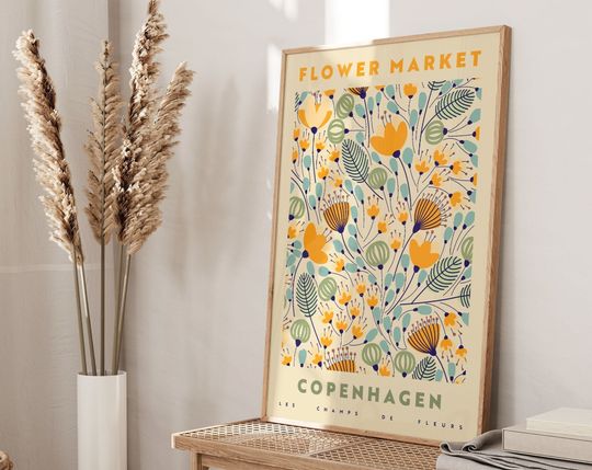 Discover Flower Market Poster, Copenhagen Gallery wall Flower Market