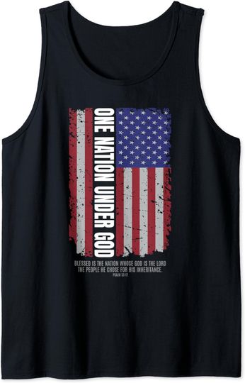 Discover Religious Freedom One Nation Under God Scripture Verse Tank Top