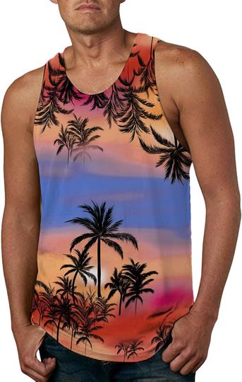 Discover 3D Print Tank Tops Summer Casual Beach Hawaiian Tanktop