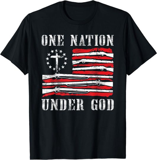 Discover One Nation Under God Betsy Ross Flag Christian Pride T-Shirt