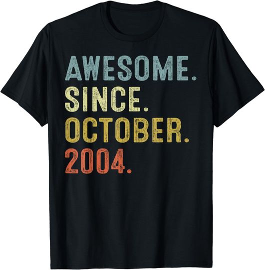 Discover 19 Years Old Gifts Awesome Since October 2004 T-Shirt
