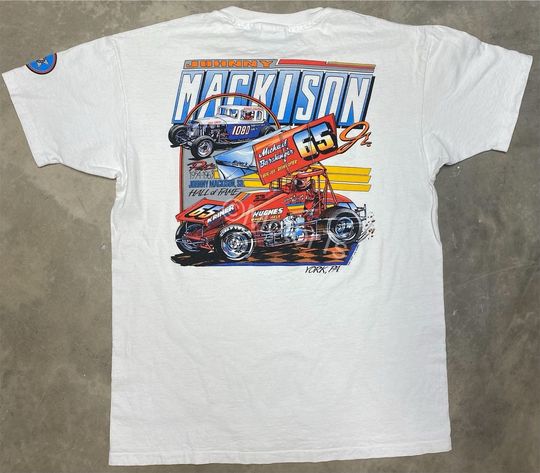 Discover Vintage 1992 Johnny Mackison Jr Sprint Car T Shirt