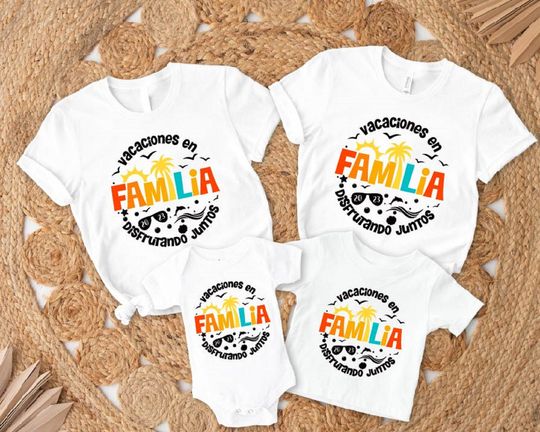 Discover Vacaciones En Familia 2023 Shirt, Family Vacation T-shirts, Beach Trip Tee, Family Matching Travel Gift Idea