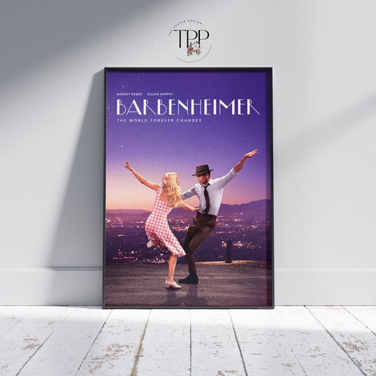 Discover BarbenHeimer Poster, Robbie and Cillian Art, Gift for Movie Lovers
