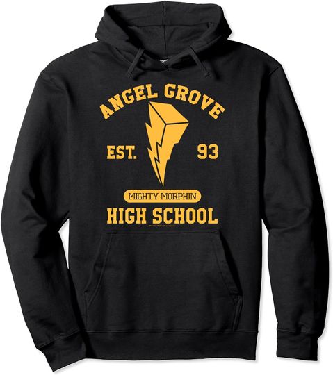 Discover Power Rangers Angel Grove High School Yellow Logo Pullover Hoodie