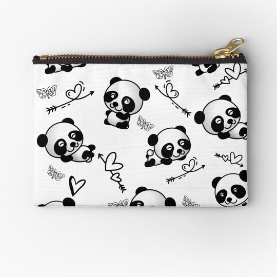 Discover Panda Pattern Zipper Pouch