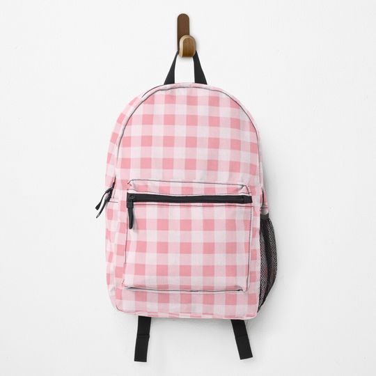 Discover Preppy, Pink, Aesthetic, Gingham, Preppy Aesthetic Backpack