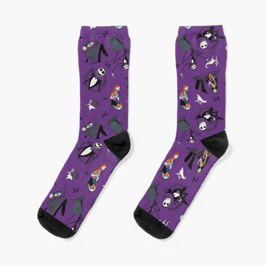 Discover Nightmare Before Christmas Pattern Socks