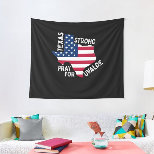 Discover Protect Our Kids American US Flag Pray For Texas Uvalde Strong Tapestry