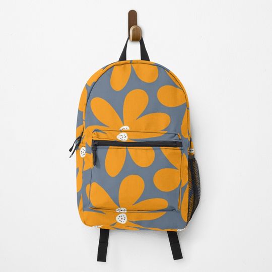 Discover Modern Orange flower pattern Backpack