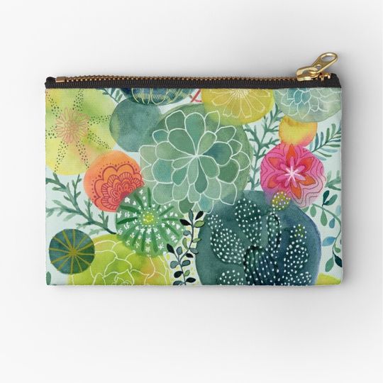 Discover Succulent Circles Zipper Pouch