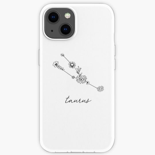 Discover Taurus Zodiac Wildflower Constellation iPhone Case