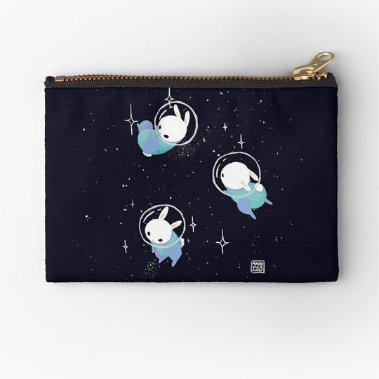 Discover Space Bunnies Zipper Pouch