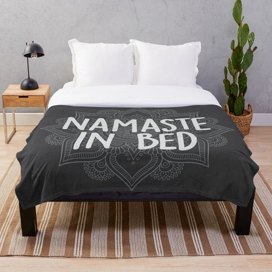 Discover Namaste In Bed Throw Blanket