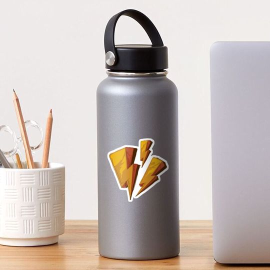 Discover Yellow Lightining Bolt Symbol Sticker