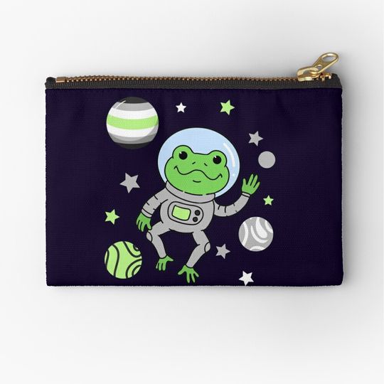 Discover Agender Frog In Space Agender Pride Makeup Bags