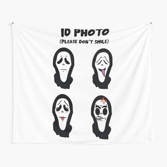 Discover Ghostface passport photo Tapestry