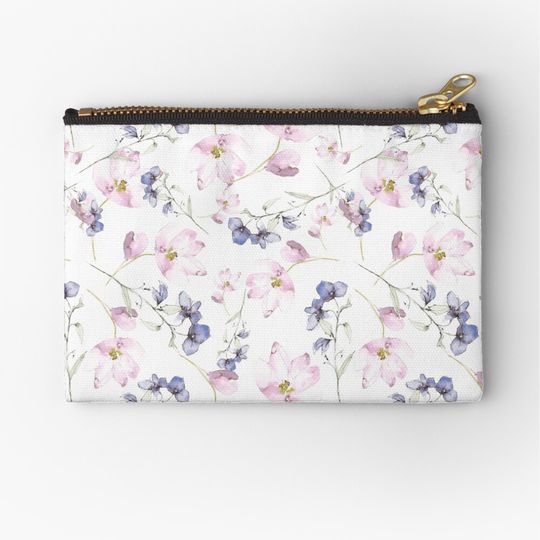 Discover Watercolor Flowers Makeup Bags